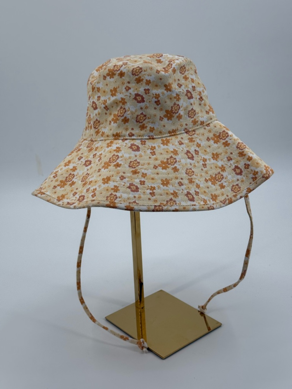 Lack of Color Floral Wide Brim Hat Cream & Orange Daisy Print Sun Hat Boh - Picture 6 of 13